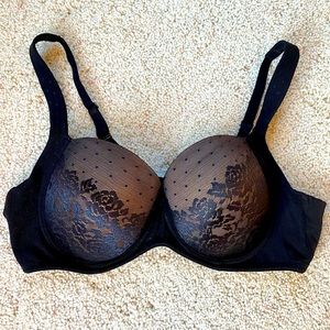 Soma Stunning Support Full Coverage Bra Black Lace Size 36C